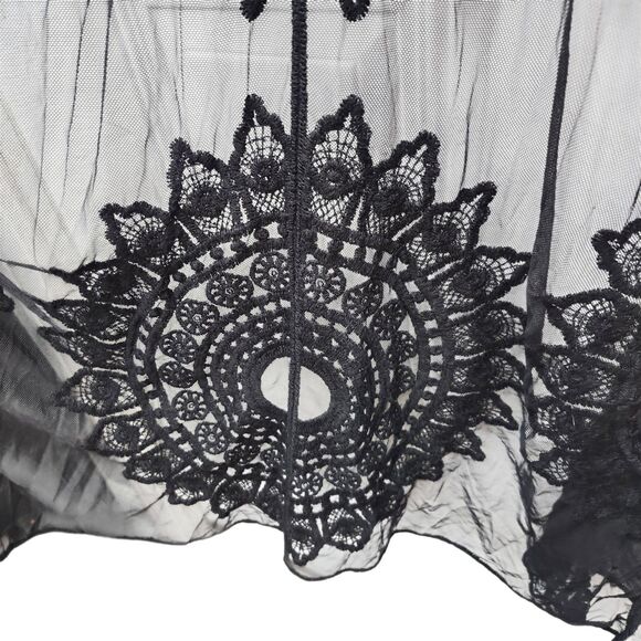 Rachel Zoe Kimono Cover Up Duster Black Lace One Size Fits Most Bohemian Boho - Picture 8 of 14